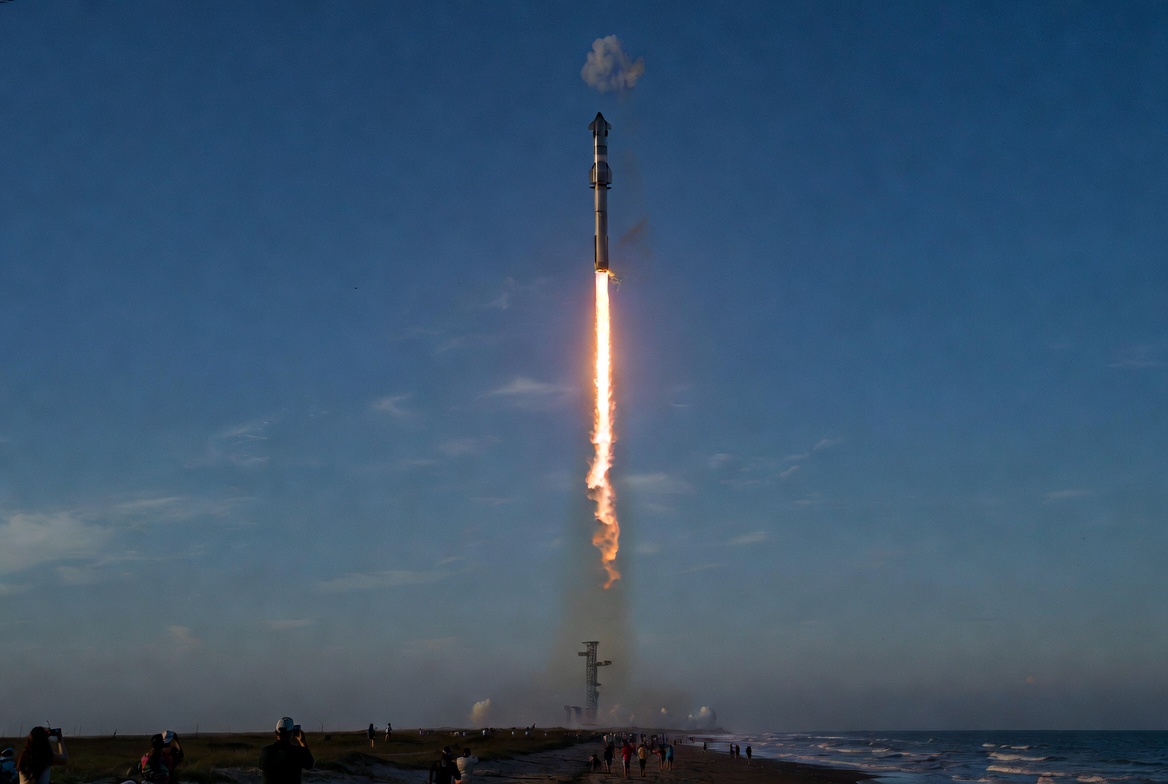 Starship SN8 launch as viewed from South Padre Island — the reward at the end of the journey